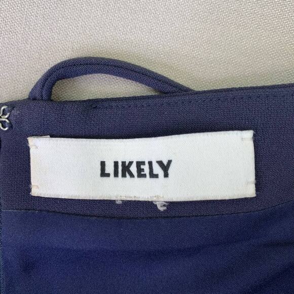 Likely Brooklyn Spaghetti Straps Sheath Pencil Dress Stretchy Size 2 Navy New - Picture 16 of 16